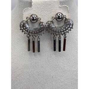 Sarah Coventry 1970's Silver Tone Charisma Dangle Earrings Pierced Post Unsigned